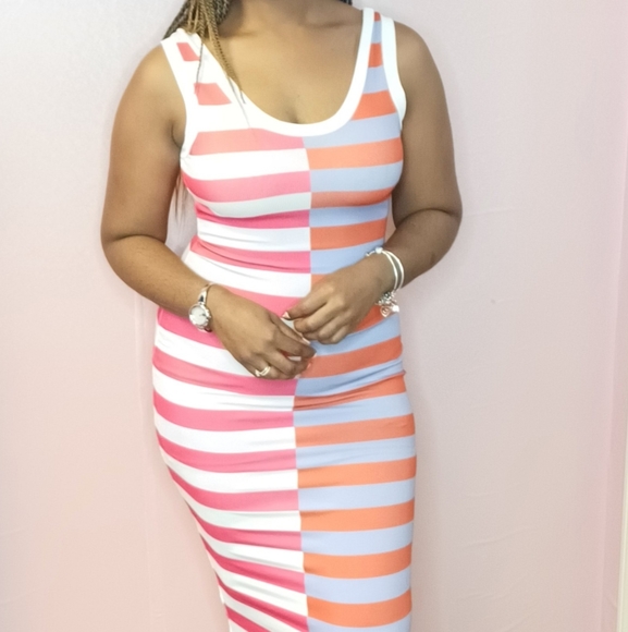Honeybee Tank Multicolored Stripe Dress - Picture 2 of 2